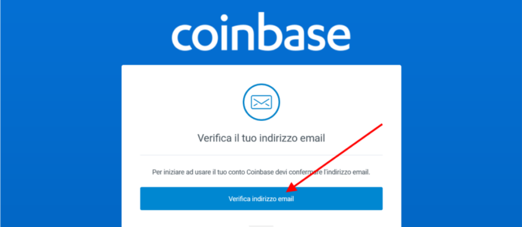 Fornire un indirizzo e-mail valido è essenziale per proseguire con l'apertura di un account Coinbase