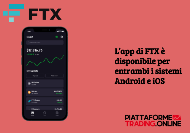 L'app mobile di FTX permette ai trader di investire ovunque ci sia una connessione a internet