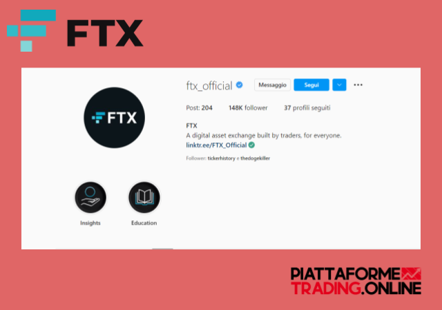 La pagina ufficiale Instagram di FTX presenta diverse stories riguardo la crypto-educazione e le ultime notizie del settore